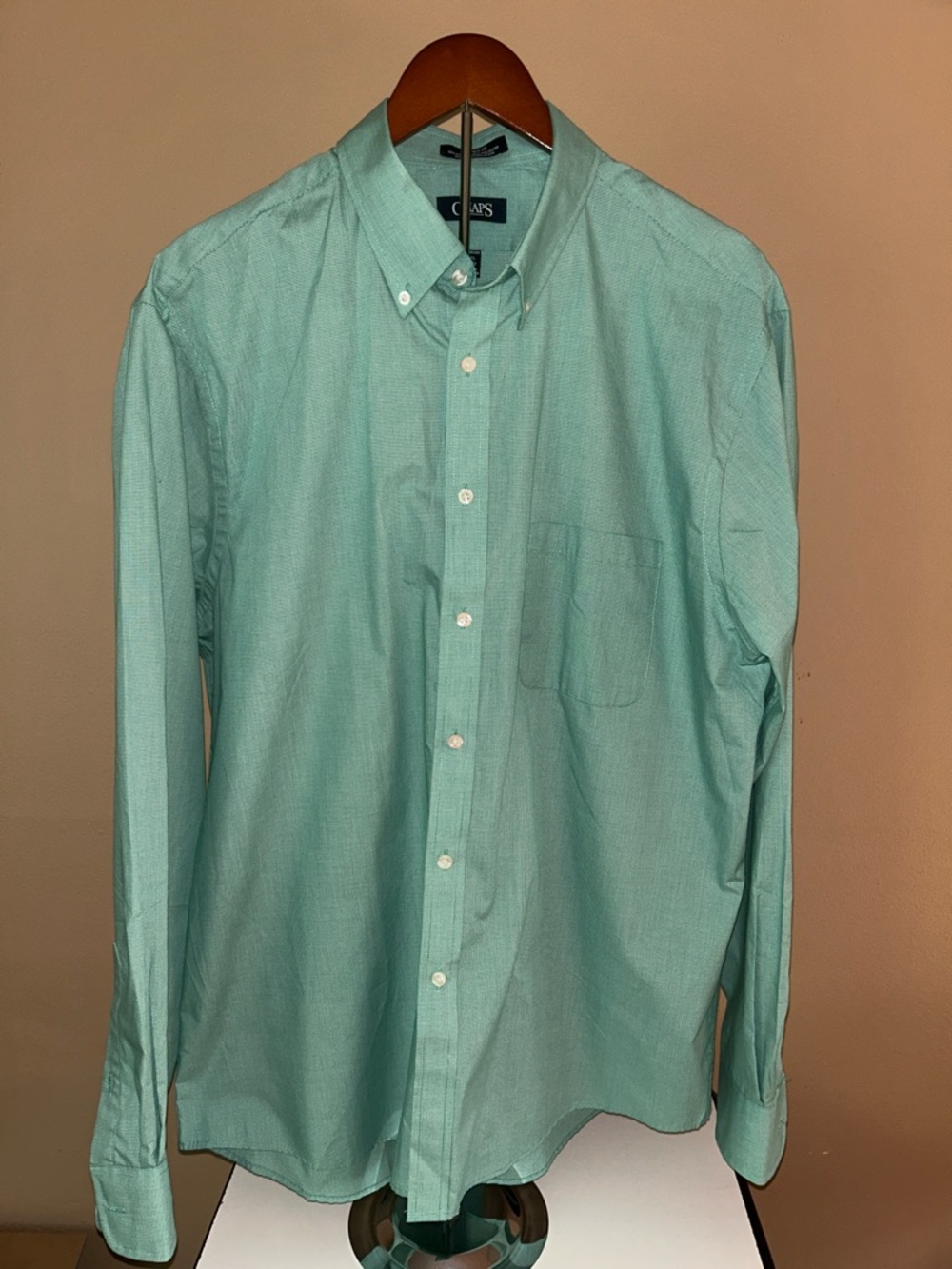 Chaps Seafoam Green Long-Sleeve Button-Down Shirt